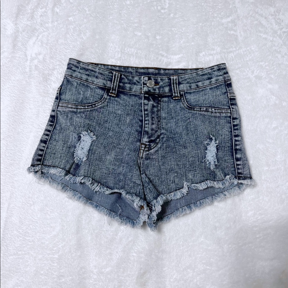blue denim jean shorts